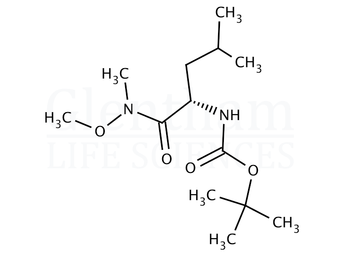 Structure for N-(tert-Butoxycarbonyl)-L-leucine N′-methoxy-N′-methylamide  