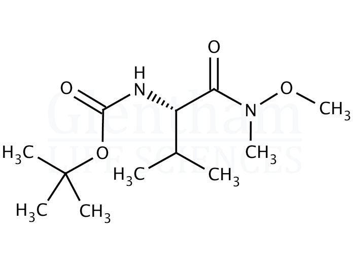 N-(tert-Butoxycarbonyl)-L-valine N′-methoxy-N′-methylamide   Structure