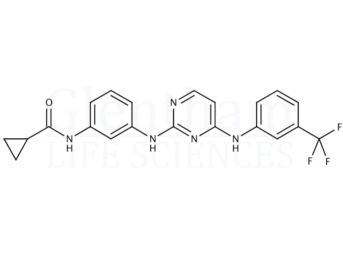 Cyclopropanecarboxylic acid {3-[4-(3-trifluoromethyl-phenylamino)-pyrimidin-2-ylamino]-phenyl}-amide Structure