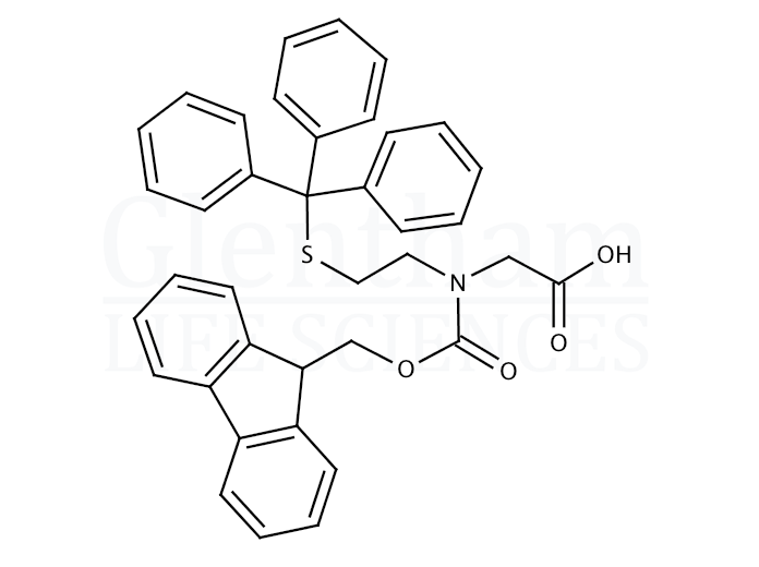 Structure for  Fmoc-N-[2-(tritylmercapto)ethyl]-Gly-OH  (882847-27-0)