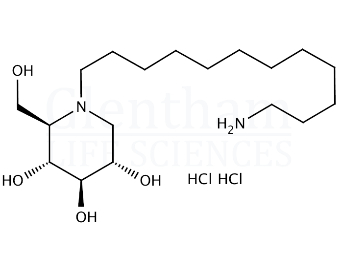 N-(12-Aminododecyl)-1-deoxynojirimycin Structure