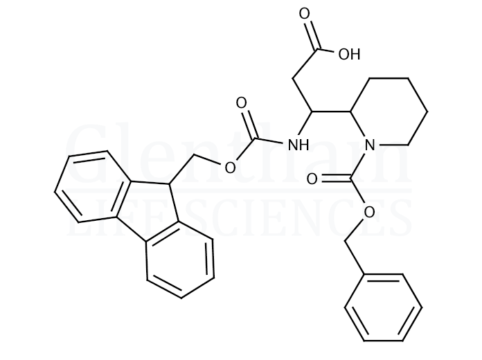 Structure for N-Fmoc-3-(1-Cbz-Piperidin-2-yl)-beta-DL-alanine