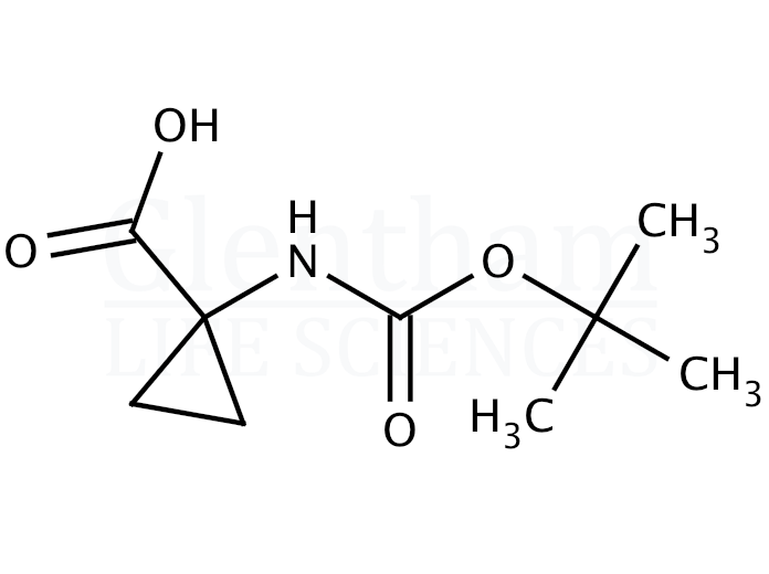 Structure for 1-(Boc-amino)cyclopropanecarboxylic acid   (88950-64-5)