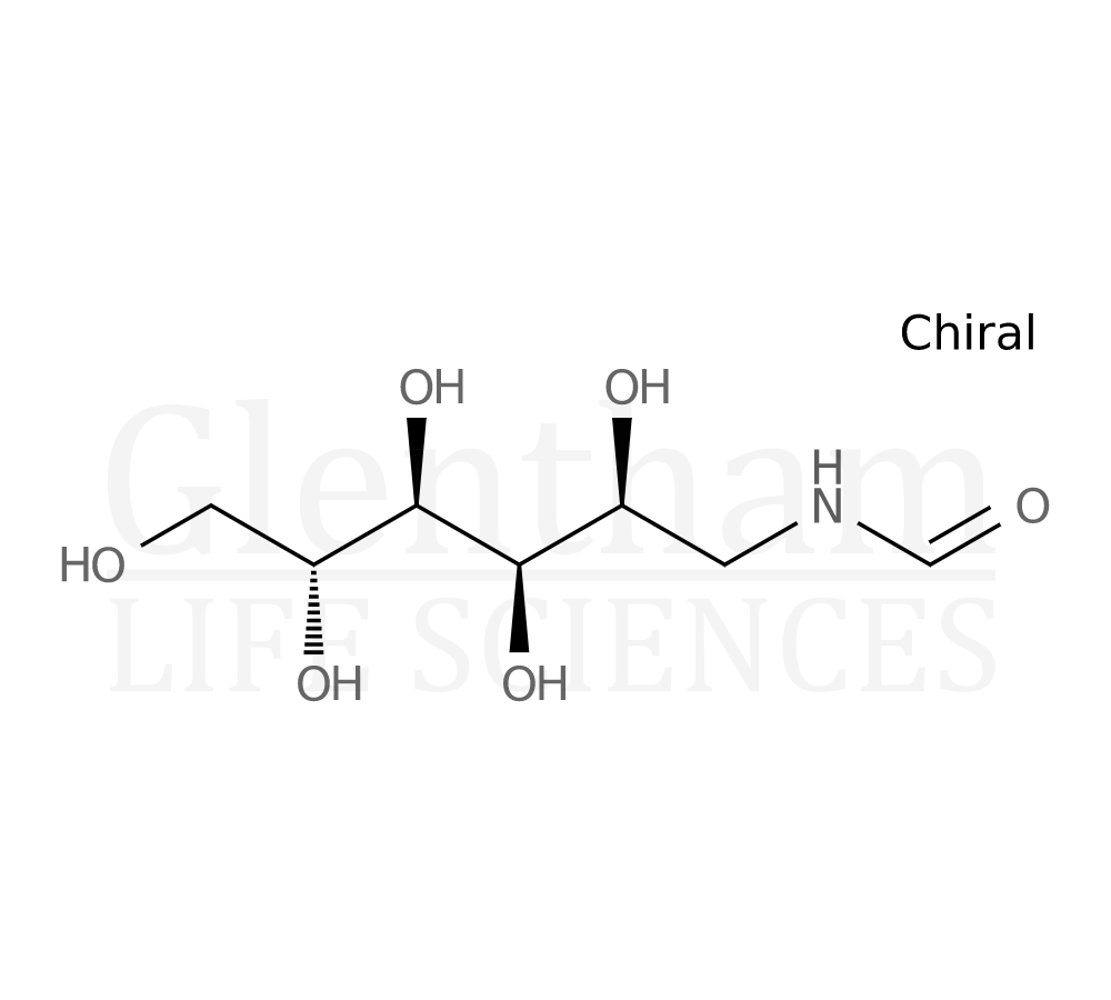 Structure for  N-Formyl-1-amino-1-deoxy-D-glucitol  (89182-60-5)