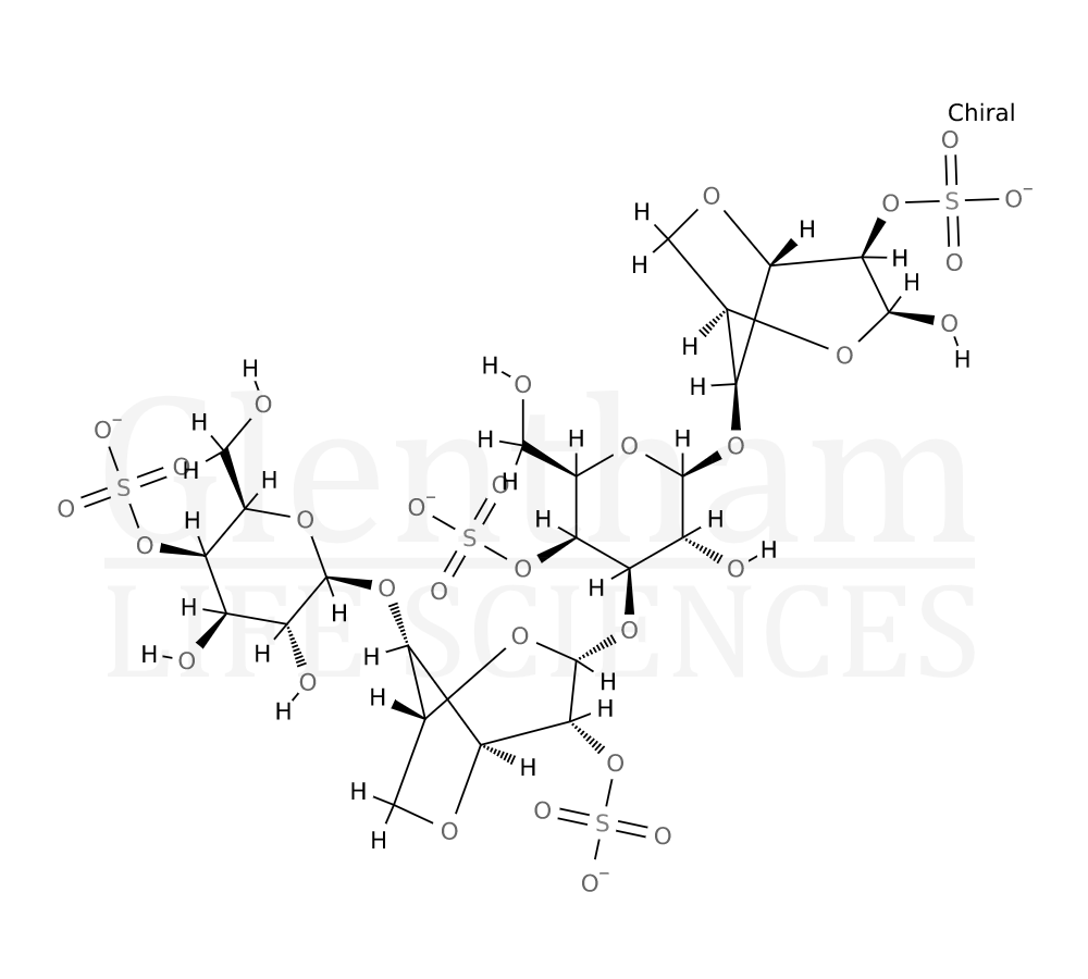 Structure for iota-Carrageenan, Type II (9062-07-1)