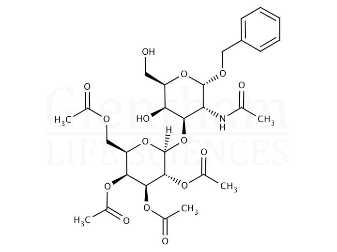 Benzyl 2-acetamido-3-O-(2,3,4,6-tetra-O-acetyl-b-D-galactopyranosyl)-2-deoxy-a-D-galactopyranoside Structure