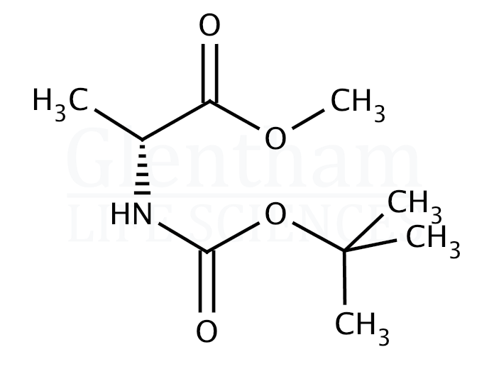 Structure for Boc-D-Ala-OMe  (91103-47-8)
