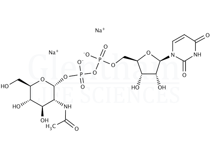 UDP-N-acetyl-D-glucosamine disodium salt Structure