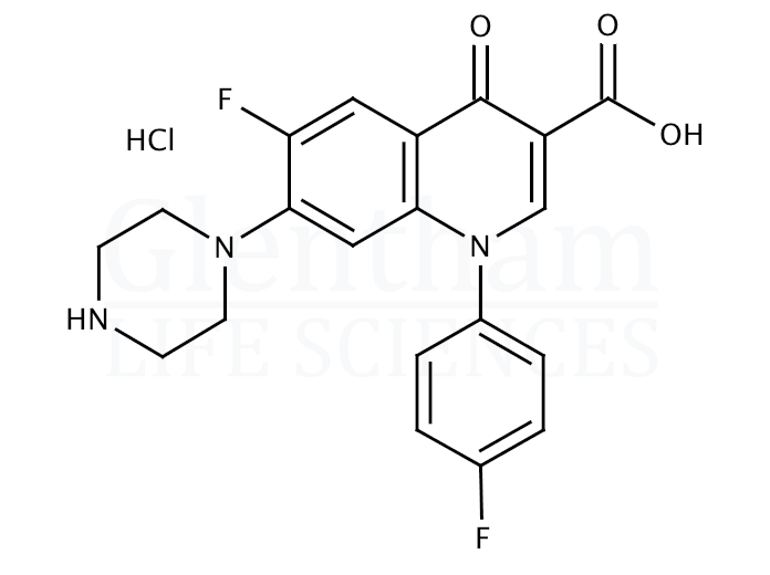 Structure for Sarafloxacin hydrochloride (91296-87-6)