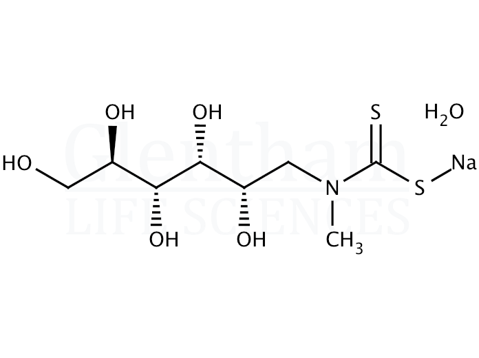 Structure for N-(Dithiocarboxy)-N-methyl-D-glucamine sodium salt