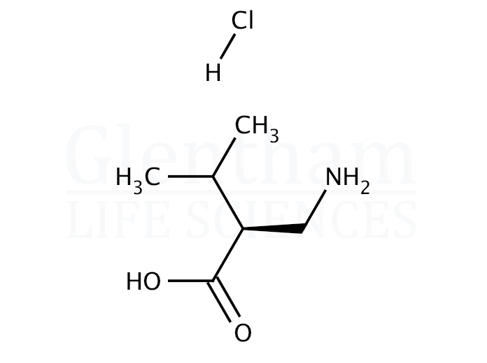 Structure for (S)-2-(Aminomethyl)-3-methylbutyric acid hydrochloride 