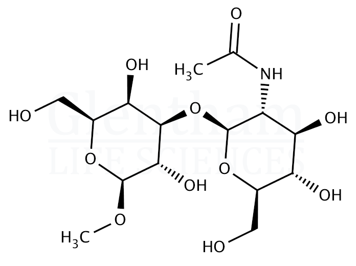 Structure for Methyl 3-O-(2-acetamido-2-deoxy-b-D-glucopyranosyl)-b-D-galactopyranoside
