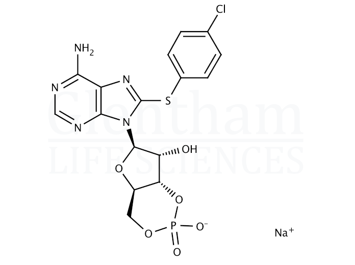 Structure for 8-(4-Chlorophenylthio)adenosine-3'',5''-cyclic monophosphate