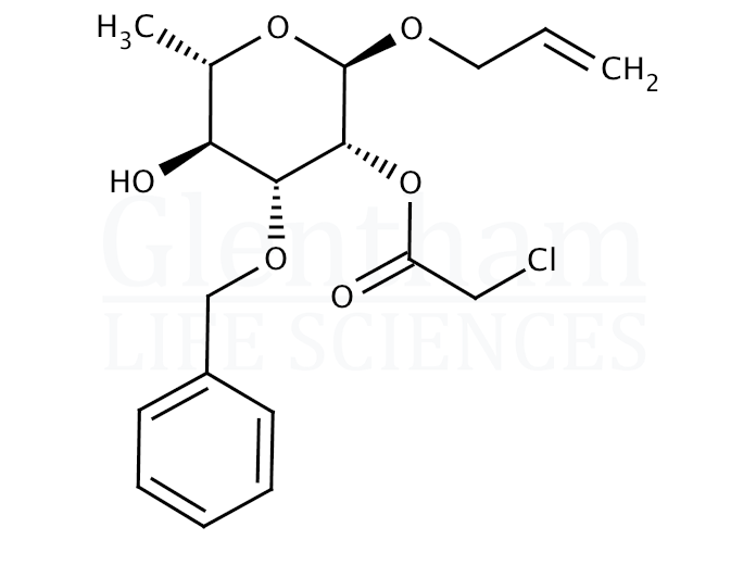Allyl 3-O-benzyl-2-O-chloroacetyl-a-L-rhamnopyranoside Structure