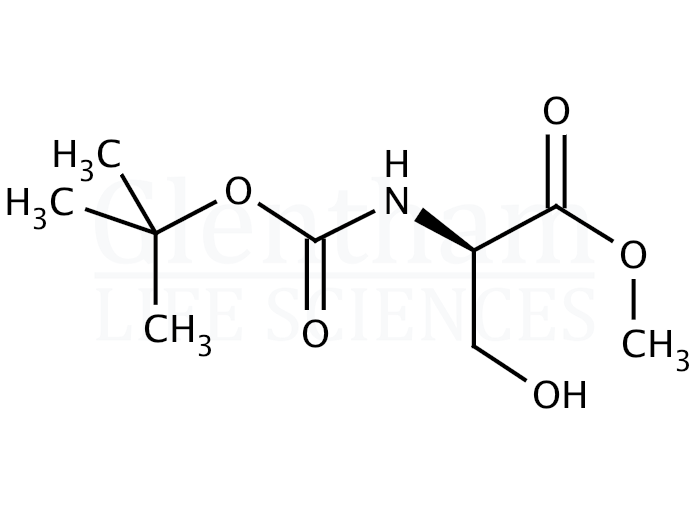 N-(tert-Butoxycarbonyl)-D-serine methyl ester  Structure