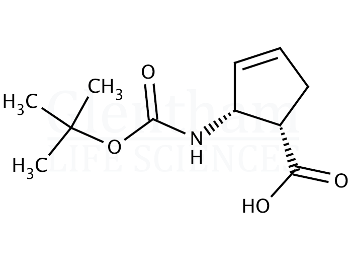 (±)-cis-2-(Boc-amino)-3-cyclopentene-1-carboxylic acid  Structure