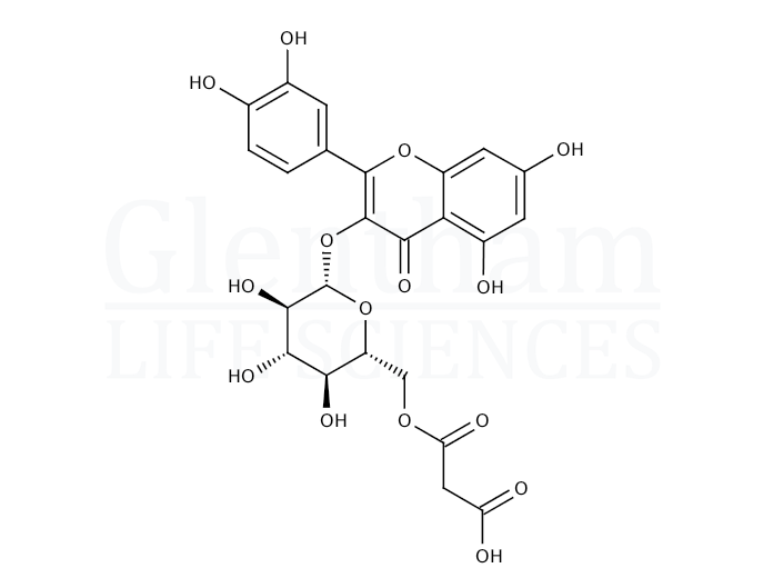 Quercetin 3-O-(6″-O-malonyl)-β-D-glucoside Structure