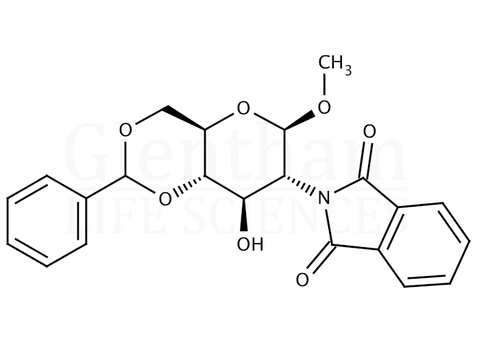 Methyl 4,6-O-Benzylidene-2-deoxy-2-N-phthalimido-β-D-glucopyranoside Structure