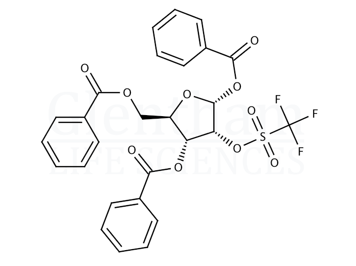 Structure for 1,3,5-Tri-O-benzoyl-2-O-(trifluoromethanesulfonyl)-a-D-ribofuranose