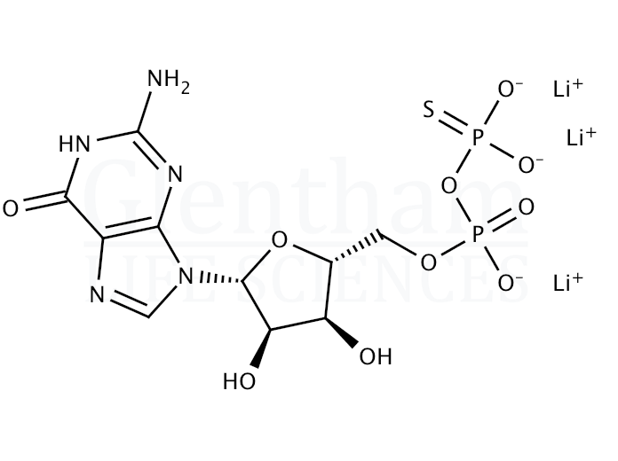 Guanosine 5''-O-(2-thiodiphosphate); trilithium Salt Structure