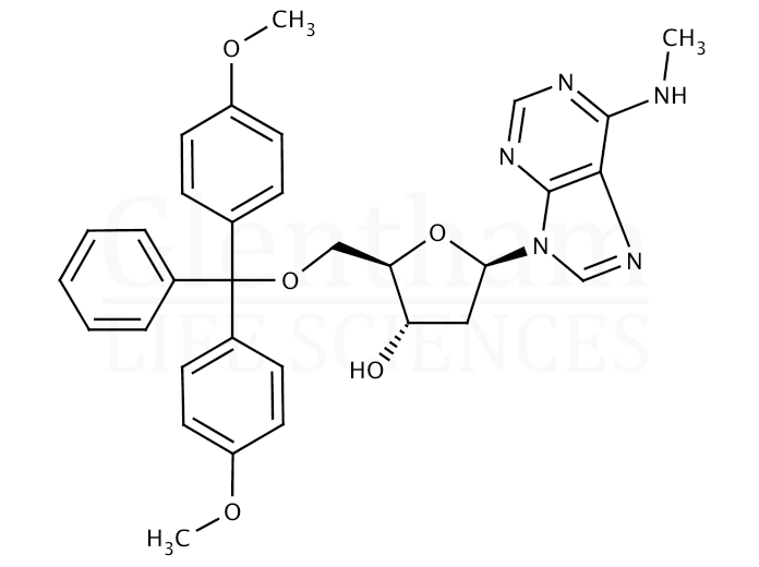 2''-Deoxy-5''-O-DMT-N6-methyladenosine Structure