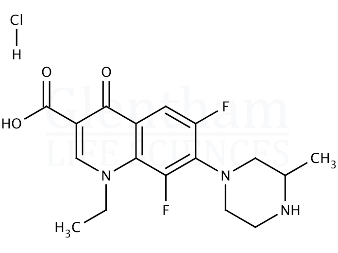 Structure for Lomefloxacin hydrochloride (98079-52-8)
