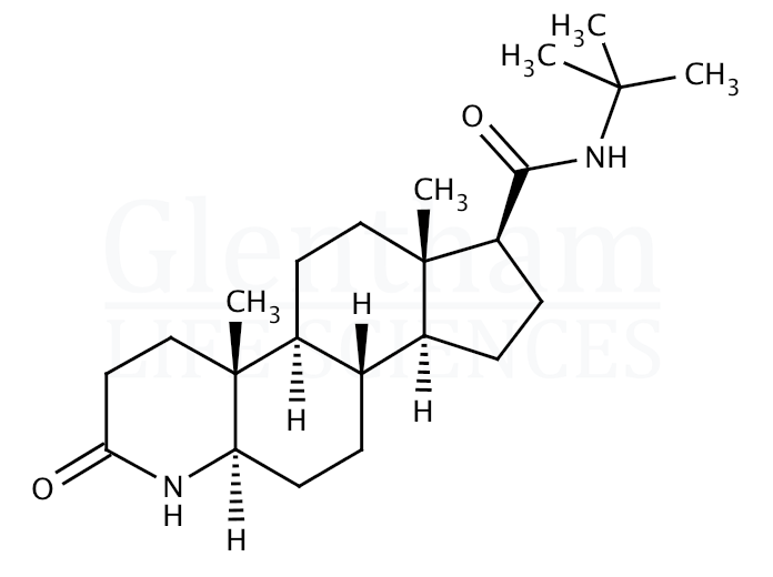 Structure for 3-Oxo-4-aza-5A-androstane-17-beta-(N-tert-butylcarboxamide); 98%