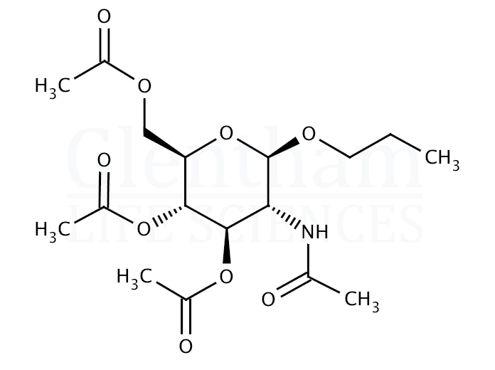 Structure for Propyl 2-acetamido-3,4,6-tri-O-acetyl-2-deoxy-b-D-glucopyranoside