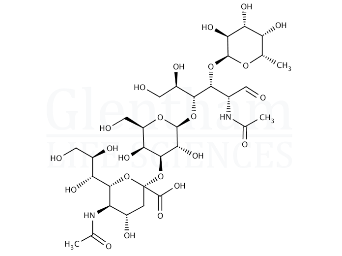 Structure for  3′-Sialyl-Lewis-X tetrasaccharide  (98603-84-0)