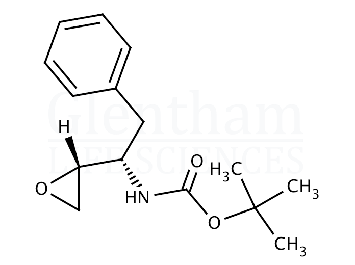 tert-Butyl ((S)-(R ,R ))-(-)-(1-oxiranyl-2-phenylethyl)carbamate Structure