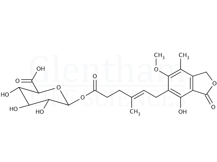 Structure for Mycophenolic acid acyl-b-D-glucuronide (99043-04-6)