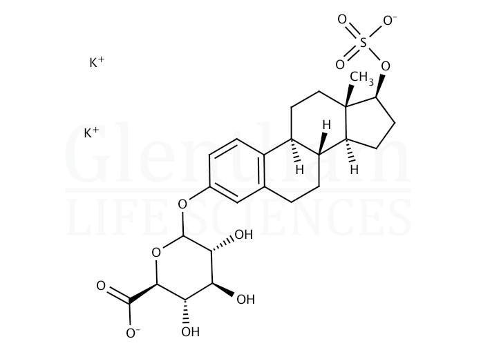 Structure for β-Estradiol 3-(β-D-glucuronide) 17-sulfate dipotassium salt