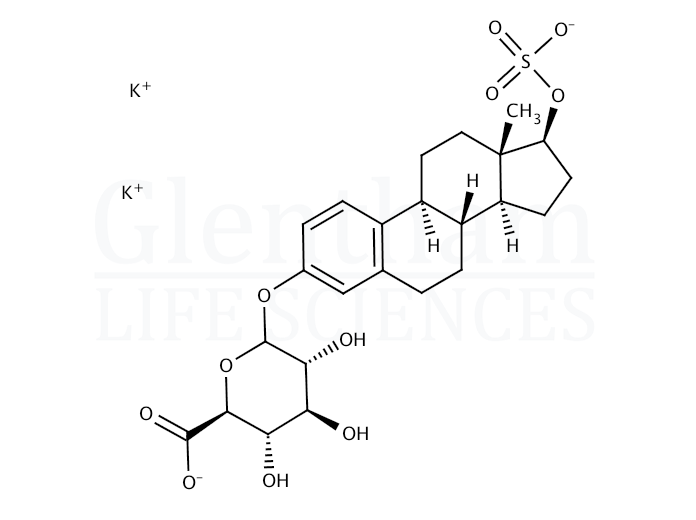 β-Estradiol 3-(β-D-glucuronide) 17-sulfate dipotassium salt Structure