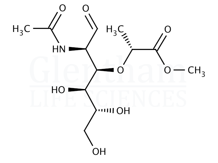 Structure for 2-Acetamido-3-O-(D-1-carboxyethyl)-2-deoxy-2-D-glucose methyl ester